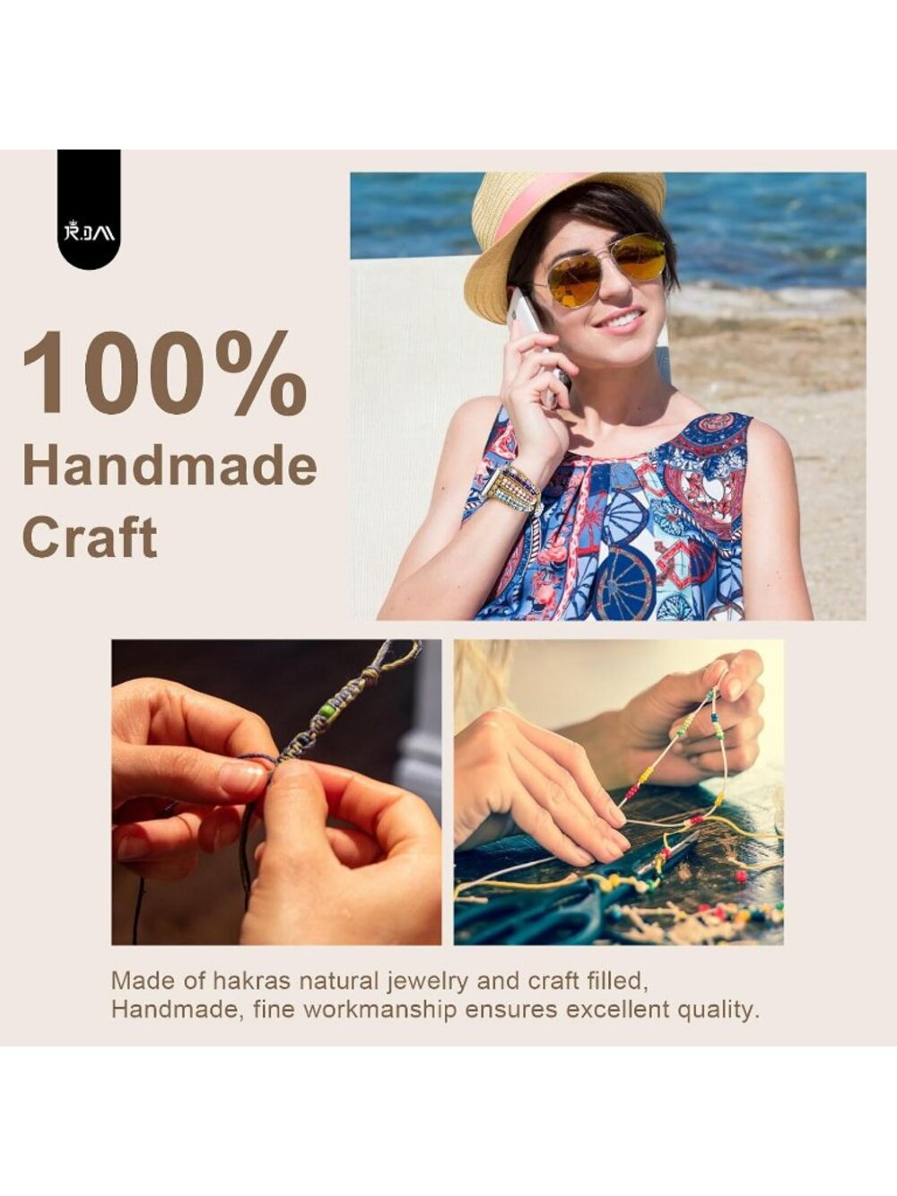 Women's Colorful Boho Beaded Band Compatible with Apple Stones Bracelet Watch - Picture 3 of 6